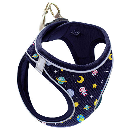 Mita Air Mesh Kedi Köpek Göğüs Tasması Çift Reflektörlü, Terletmeyen Space / Space